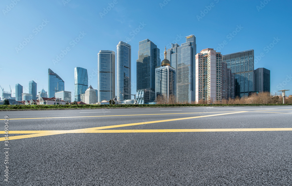 Urban road and urban architectural landscape