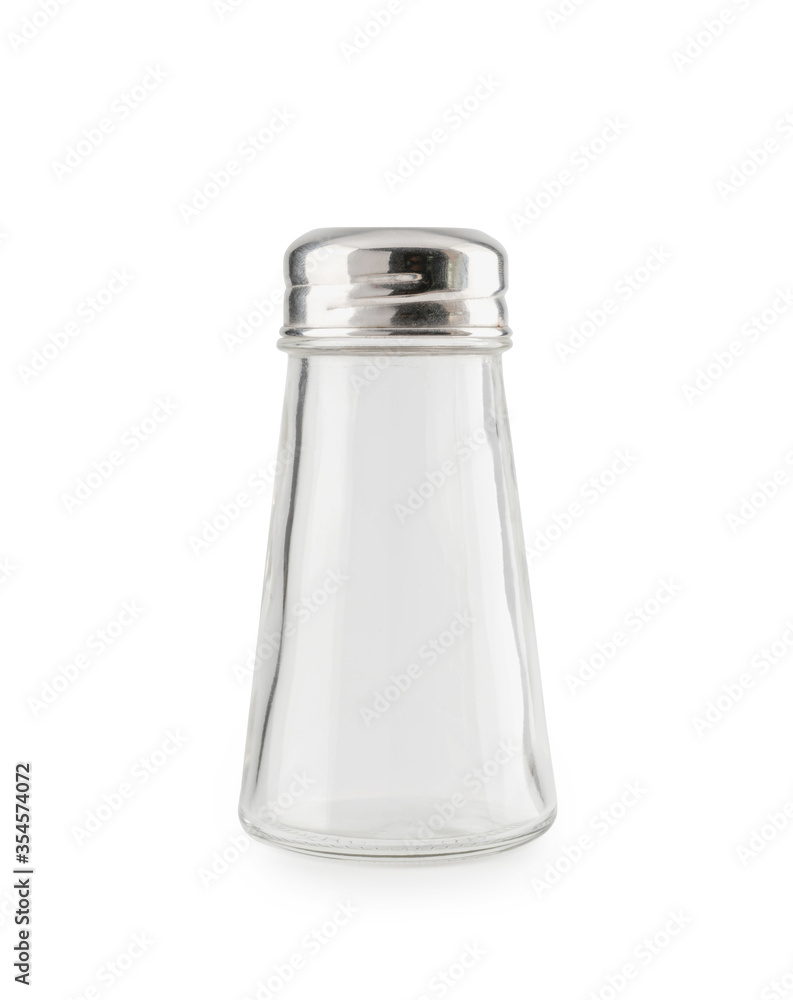 front view blank package salt glass bottle isolated on white background, File contains a clipping pa