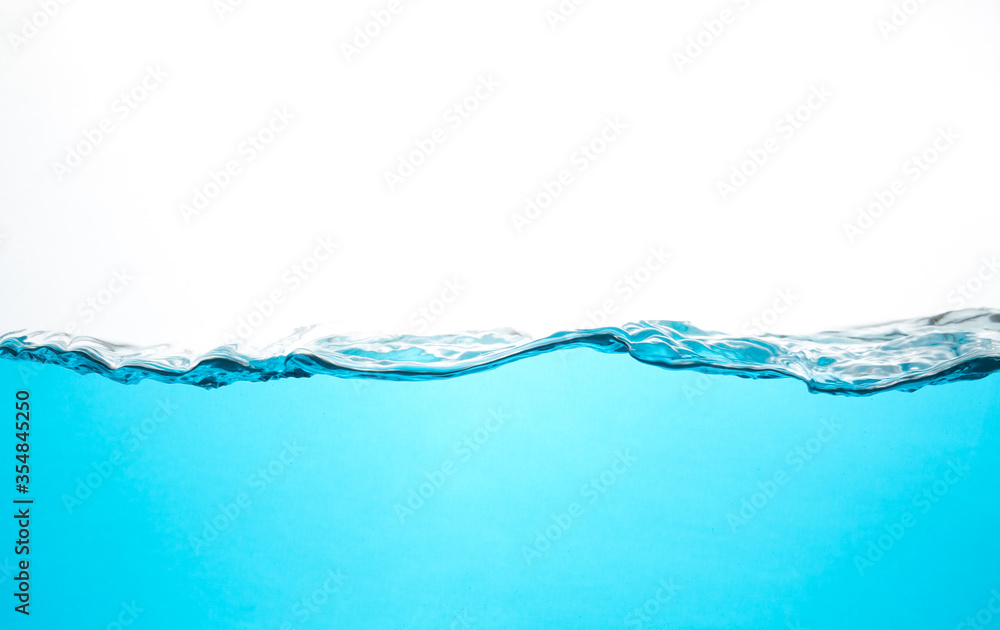 Water and bubbles on a white background