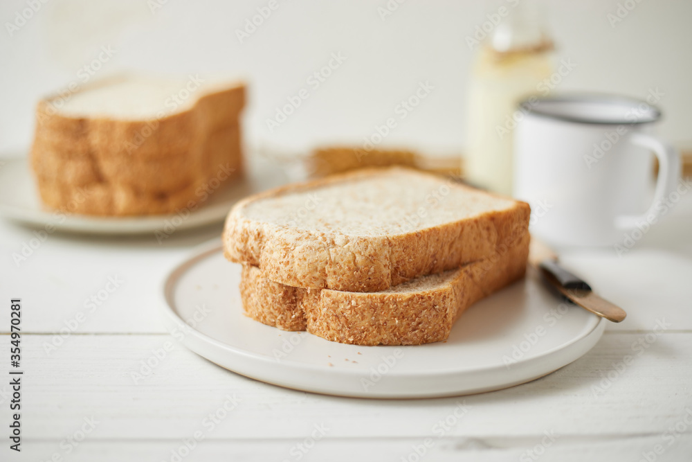 Whole wheat bread baked.