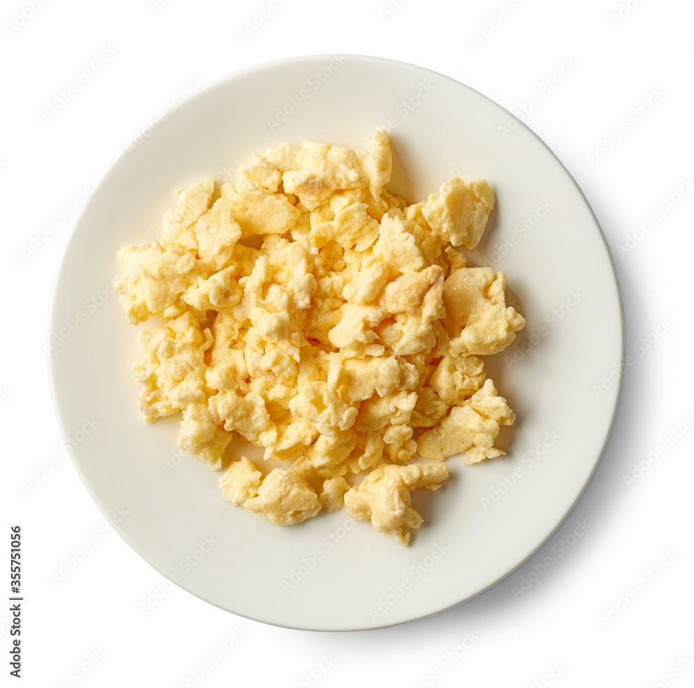 plate of scrambled eggs