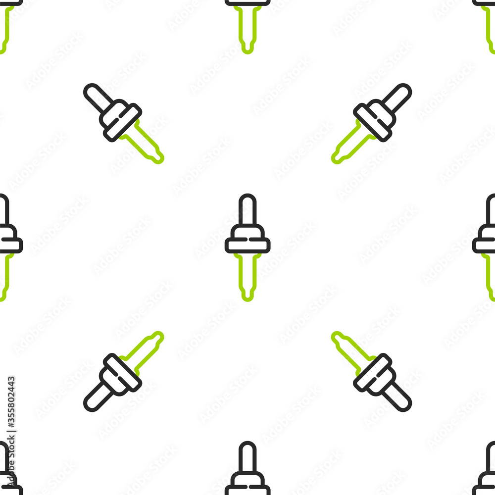 Line Pipette icon isolated seamless pattern on white background. Element of medical, cosmetic, chemi