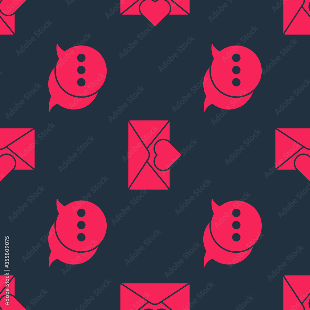 将Speech bubble chat和Envelope with Valentine heart设置为无缝模式。Vector