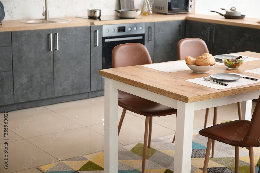 Interior of modern stylish kitchen