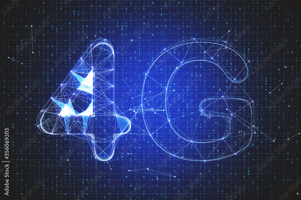 Creative glowing polygonal 4G