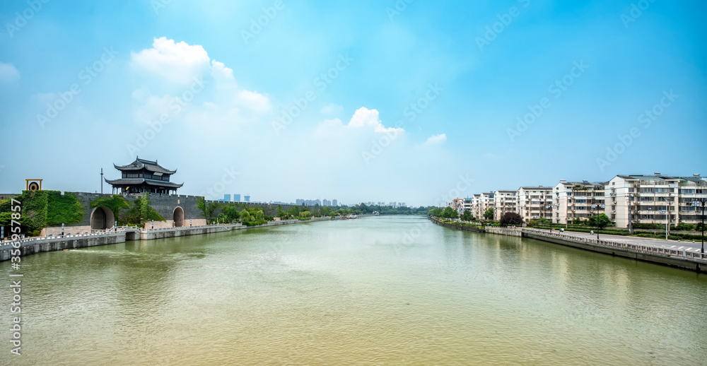 Suzhou ancient city wall and tower site park