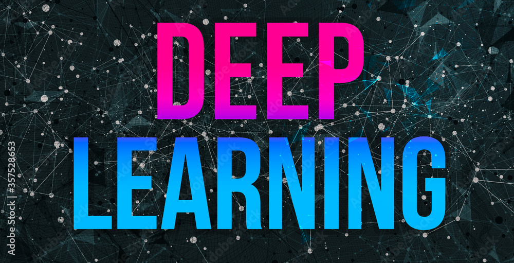 Deep learning theme with abstract network lines and patterns