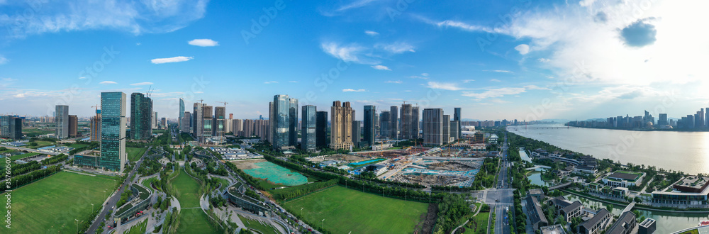 city skyline in hangzhou china