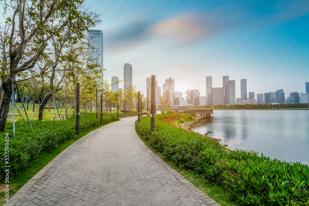 Scenery of Houhai Talent Park in Shenzhen Bay, China