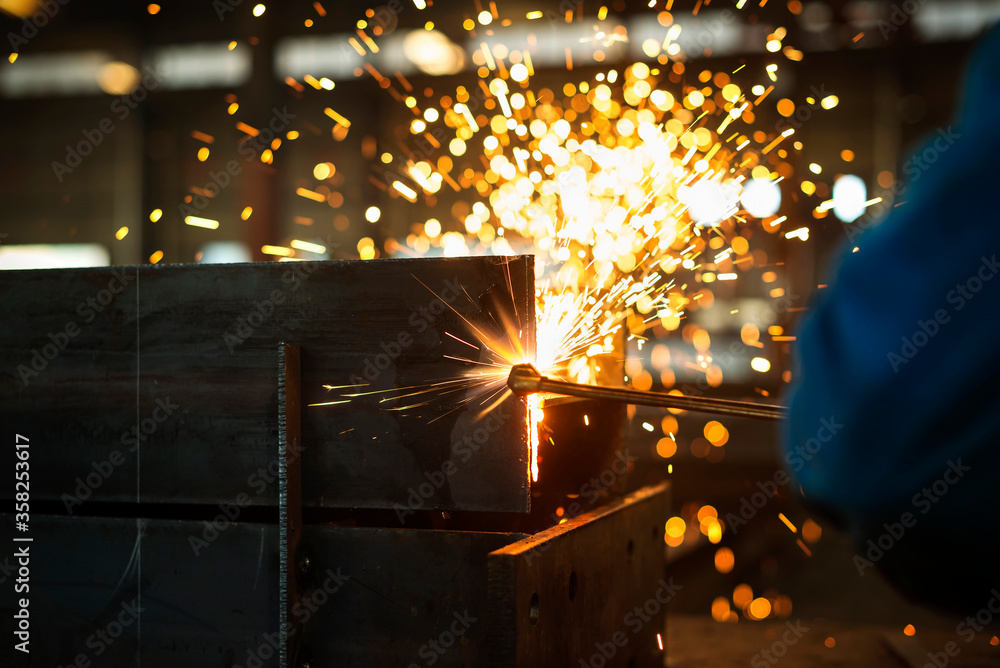 metal sawing close up