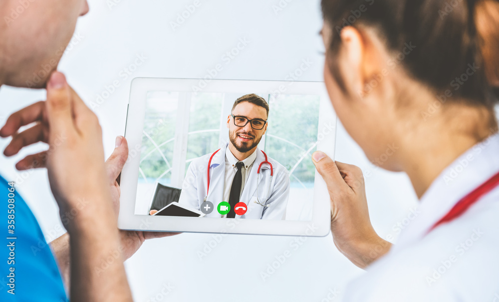 Doctor telemedicine service online video for virtual patient health medical chat