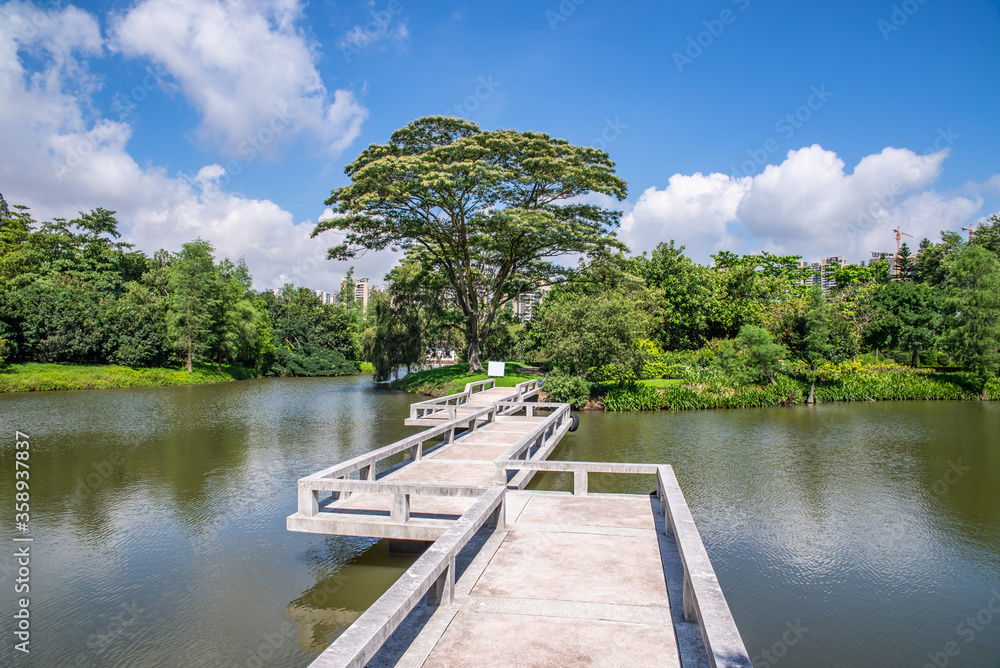 中国广州市南沙区蒲州花园湖景