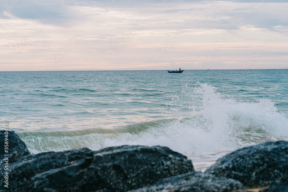 海上日出，Phu Yen省Tuy Hoa市Bai Xep海滩