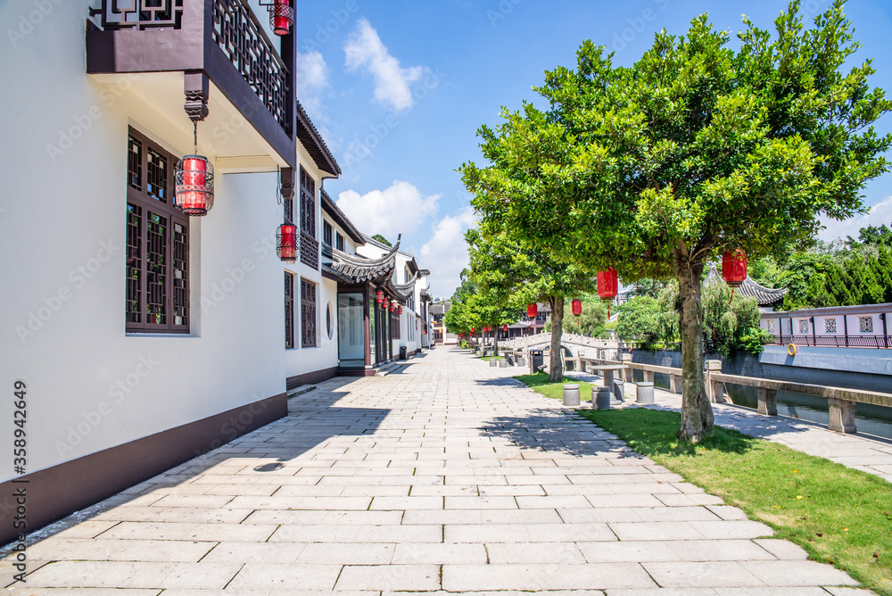 中国广州南沙水乡一条街的风景