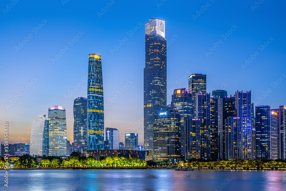 中国广州珠江新城夜景