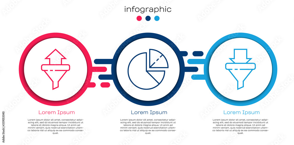 带箭头的销售漏斗、饼图信息图和带箭头的销售额漏斗。商业信息