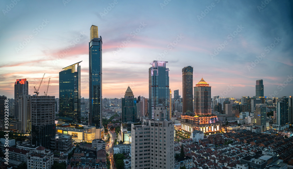 city skyline in shanghai china