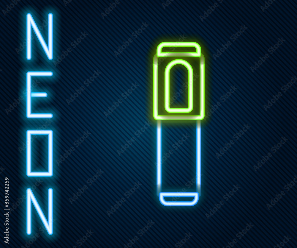 Glowing neon line Marker pen icon isolated on black background. Colorful outline concept. Vector Ill