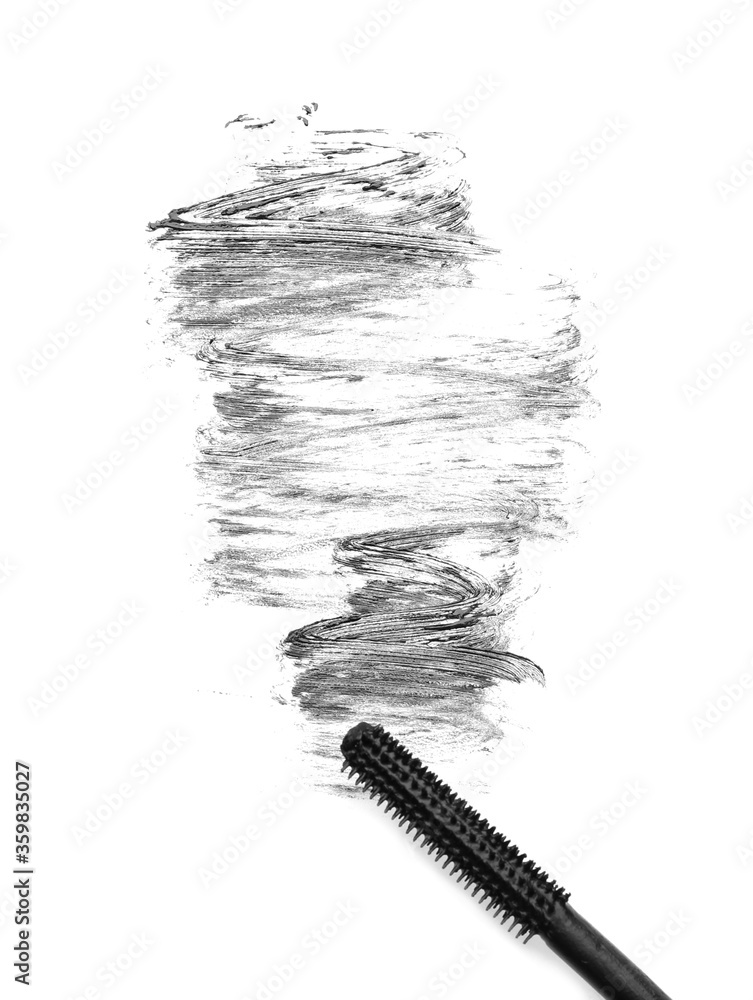 Black mascara on white background