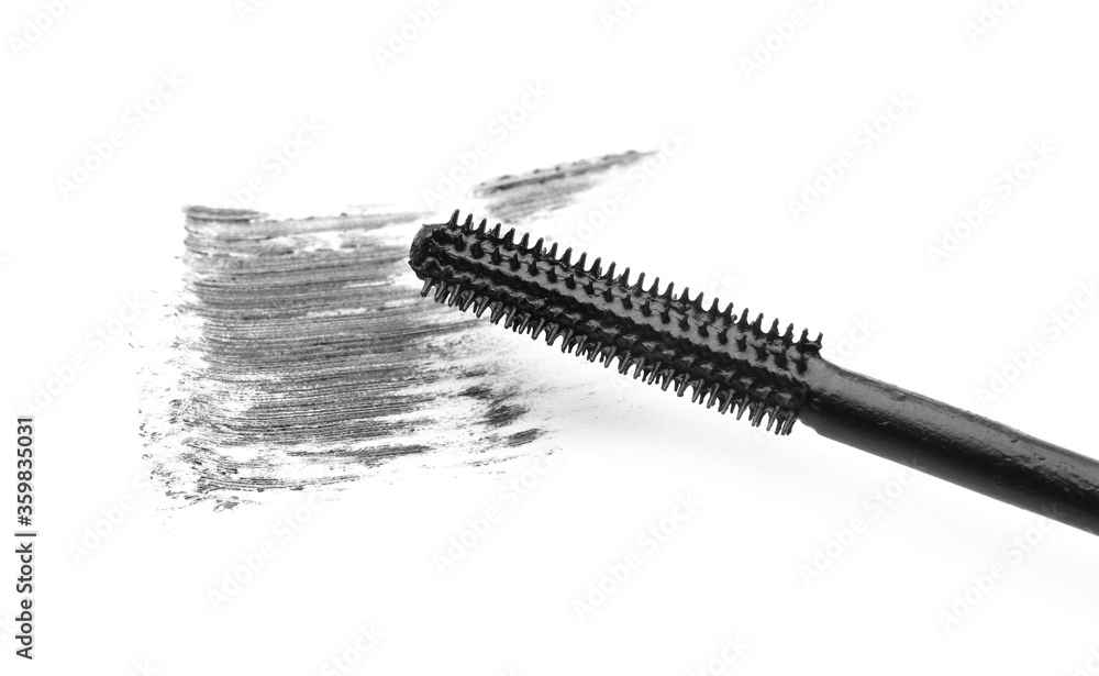 Black mascara on white background