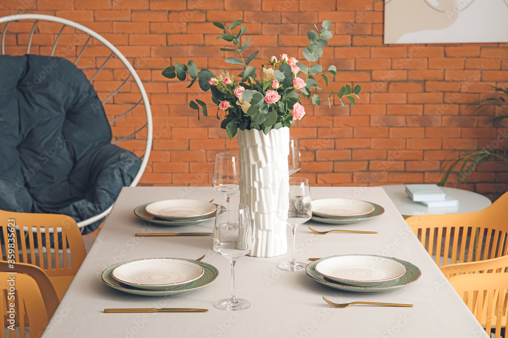 Interior of modern stylish dining room