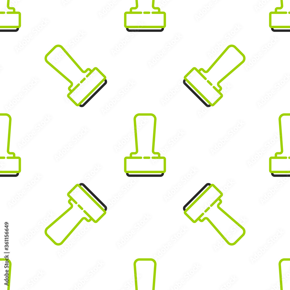 Line Stamp icon isolated seamless pattern on white background. Vector Illustration.