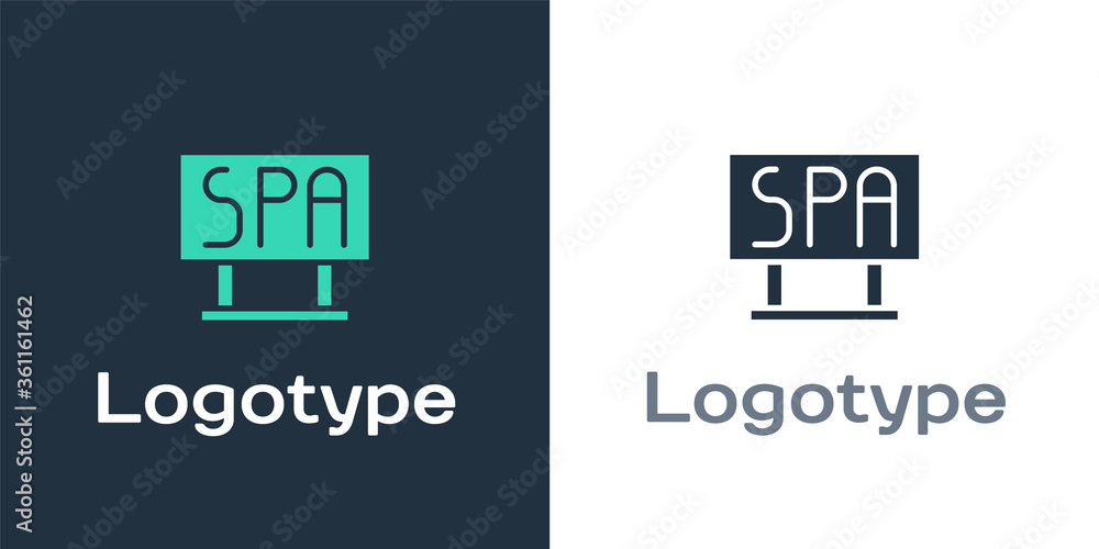 Logotype Spa沙龙标志牌图标隔离在白色背景上。标志设计模板元素。矢量