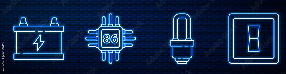 设置线路LED灯泡、汽车电池、带微处理器的处理器、CPU和电灯开关。Gl