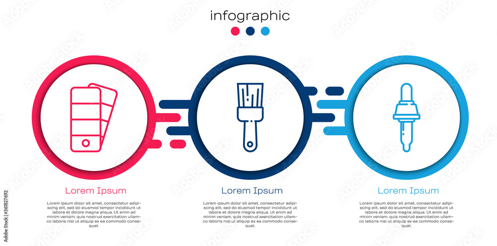 设置调色板、画笔和移液管。商业信息图模板。矢量。
