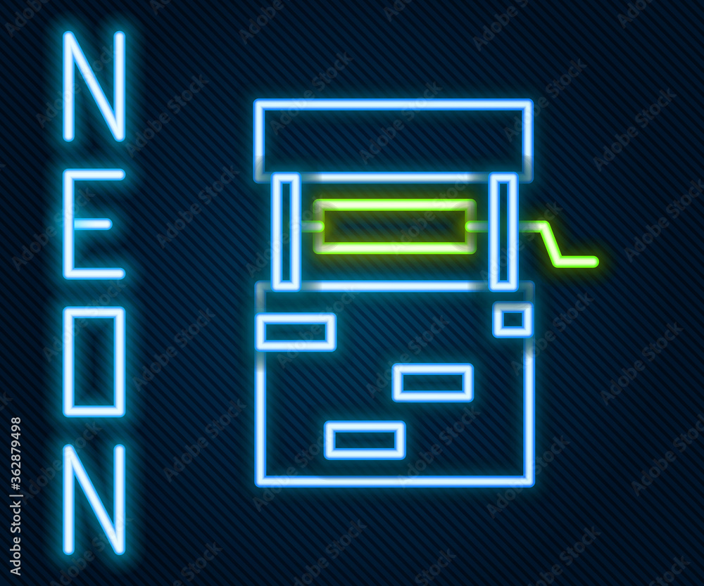 Glowing neon line Well icon isolated on black background. Colorful outline concept. Vector Illustrat