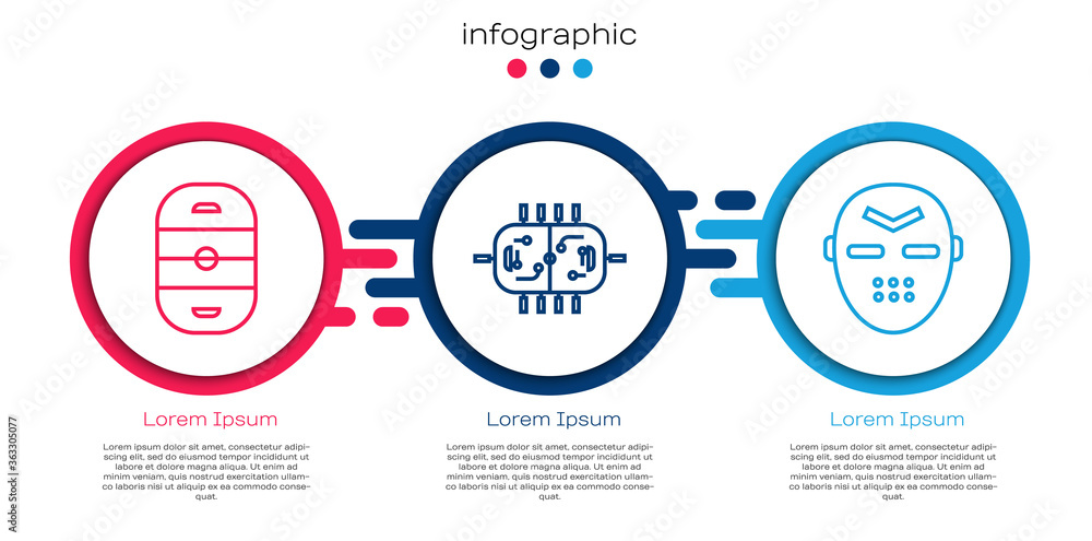 设置冰球场、冰球桌和冰球面罩。商业信息图模板。矢量。