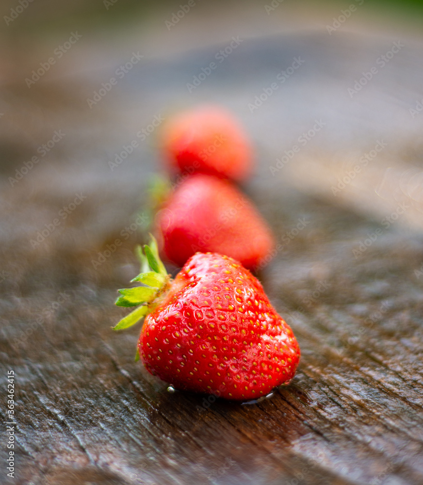 Fresh organic strawberries