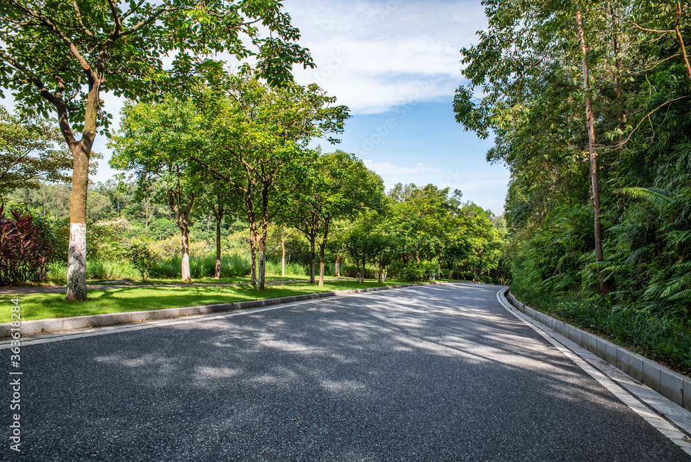 Panshan Highway in Huangshanlu Forest Park, Nansha, Guangzhou, China