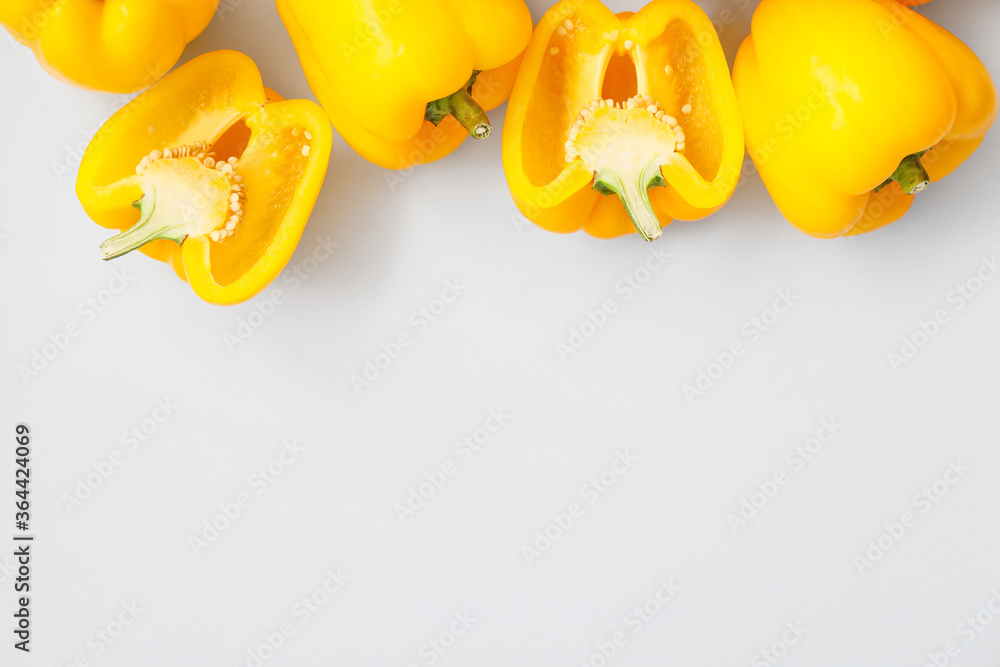 Yellow bell pepper on light background