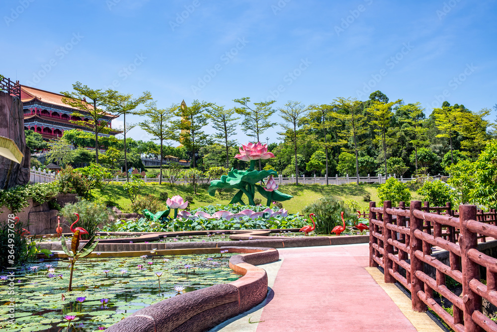 中国广州番禺莲花山公园荷花池