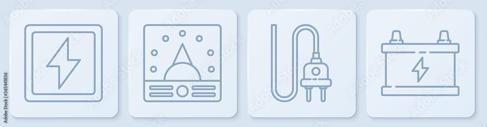 设置线路闪电、电气插头、电流表、万用表、电压表和汽车电池。白色s