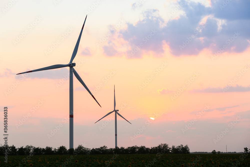 Windmills for electric power in countryside