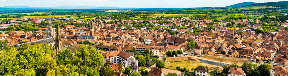 View of Obernai, a historic town in Bas-Rhin, France