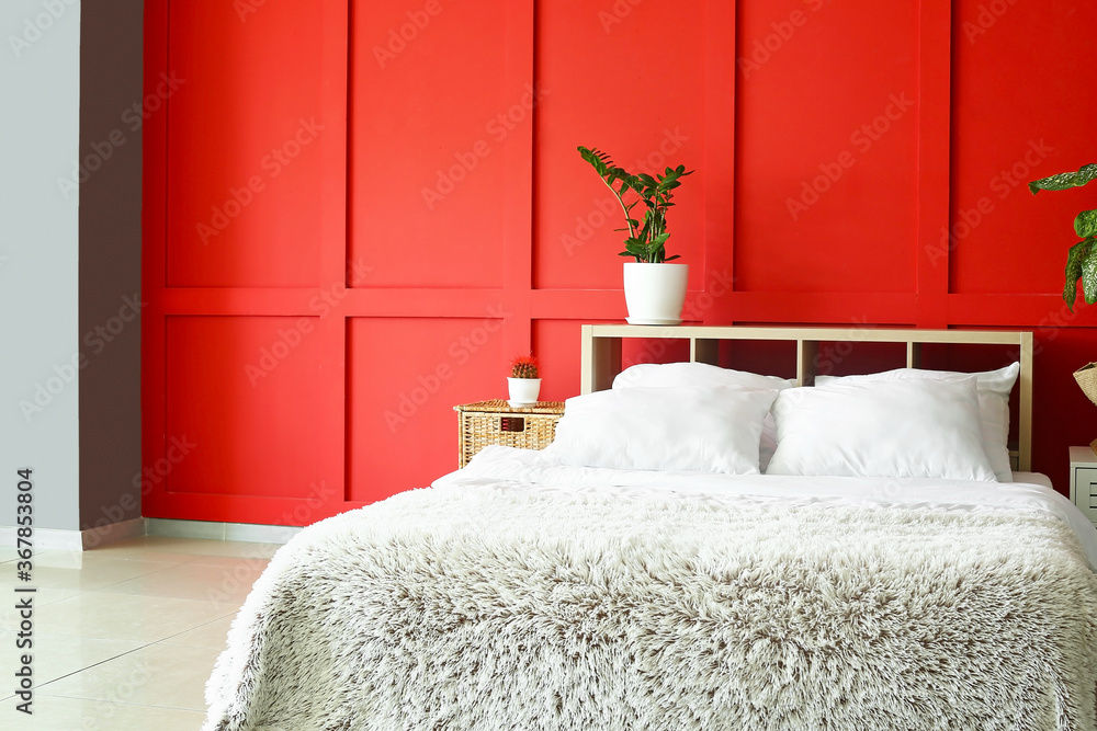 Interior of modern stylish bedroom