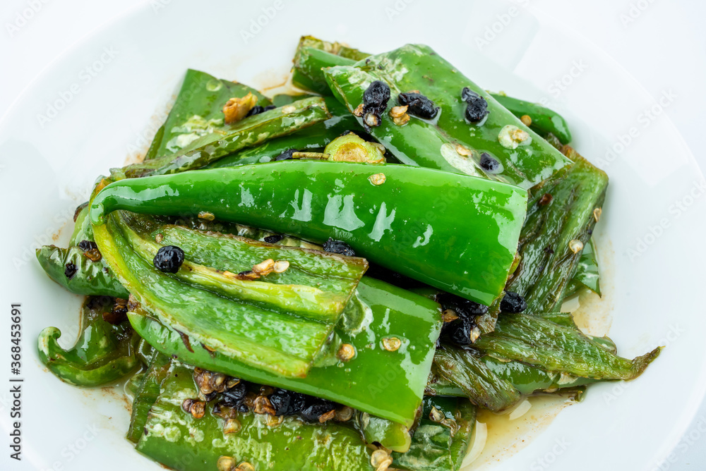 Chinese common vegetable tempeh tiger skin green pepper