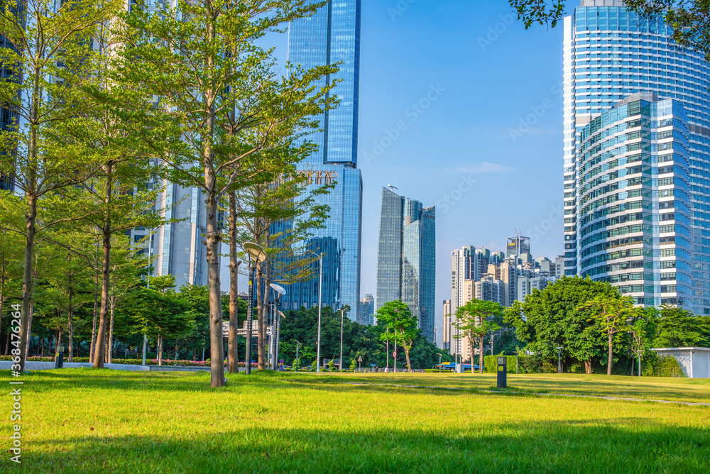 中国广州珠江新城CBD建筑与城市生态环境