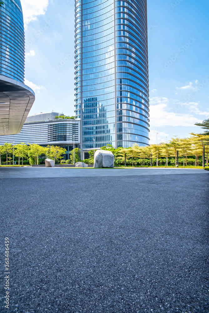 CBD building and empty ground in Pazhou, Guangzhou, China