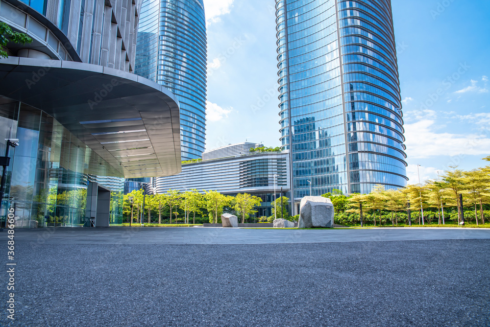 CBD building and empty ground in Pazhou, Guangzhou, China