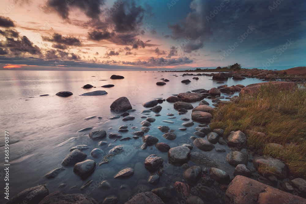 Rocky shores at the see