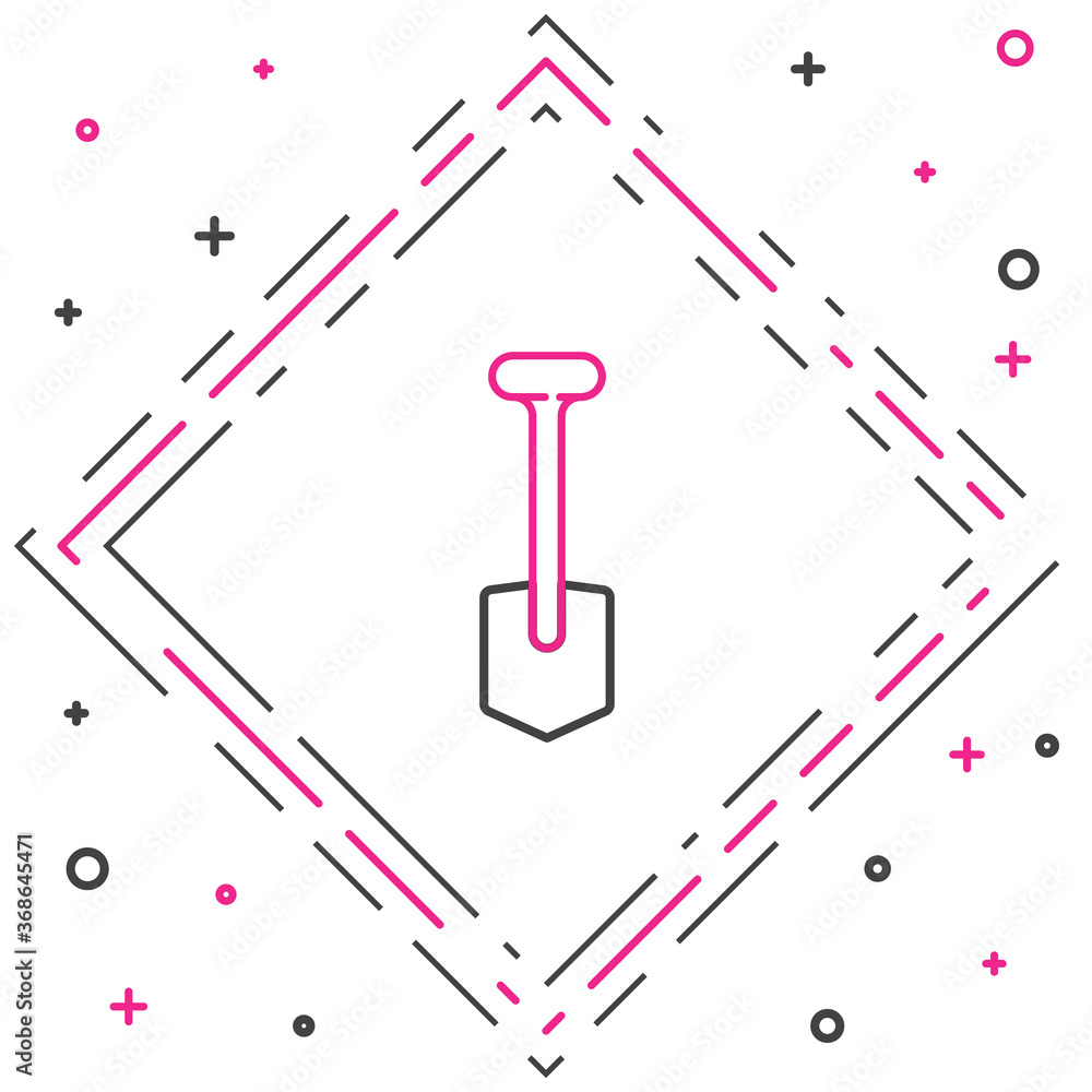 线条铲图标隔离在白色背景上。园艺工具。园艺、农业工具，f