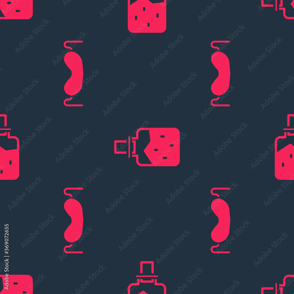 Set Eye sleep mask and Spa salt on seamless pattern. Vector.