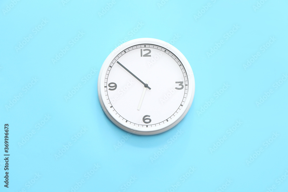 Simple clock on color background