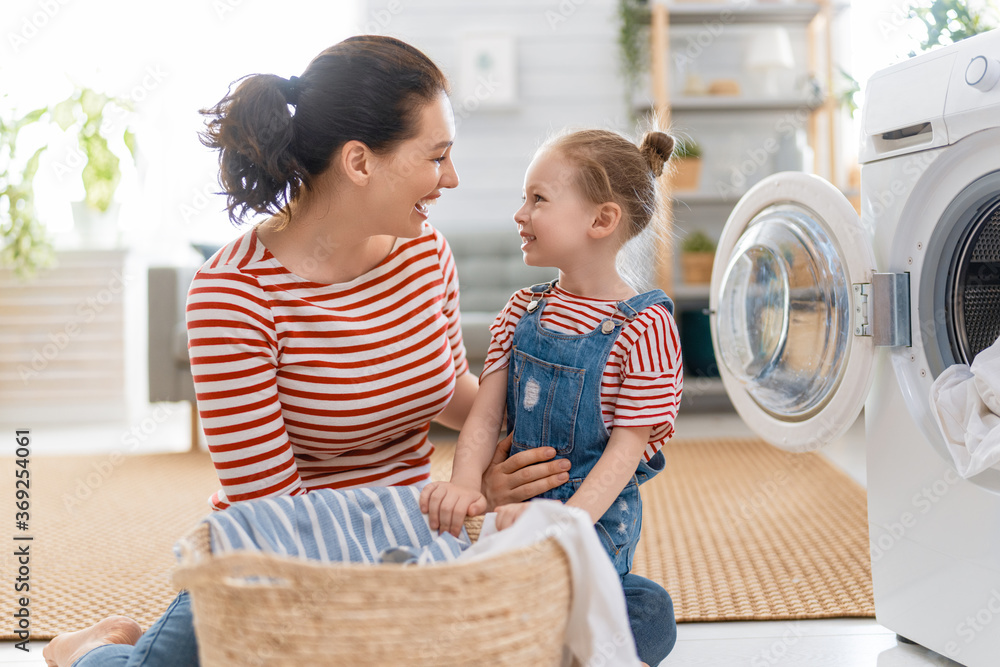 family doing laundry