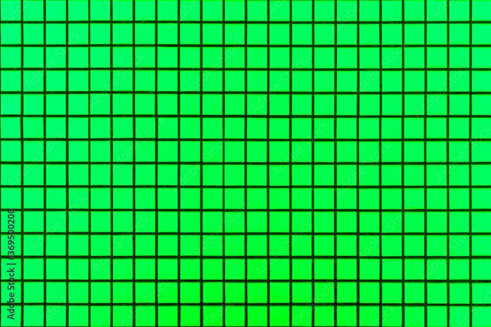 Green mosaic wall tile pattern and seamless background