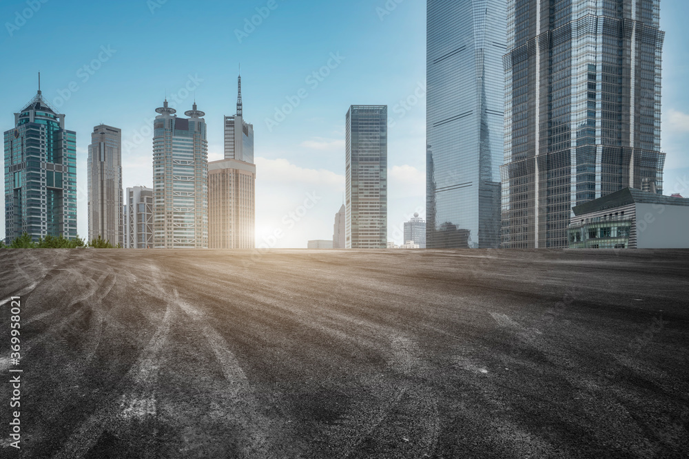 道路与城市现代建筑办公楼